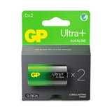 GP Ultra Plus Alkaline D Battery, 13AUP/LR20, 2-pack