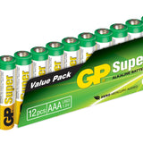 GP Super Alkaline AAA-batteri, 24A/LR03, 12-pac